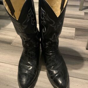 Dan Post Black Boots with Intricate Silver Accents